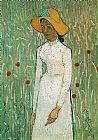 Young Girl Standing Against a Background of Wheat by Vincent van Gogh
